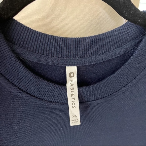 Fabletics Elena Navy Blue Side Zip Sweater Sweatshirt Tunic Dress Pockets XS - Picture 8 of 8